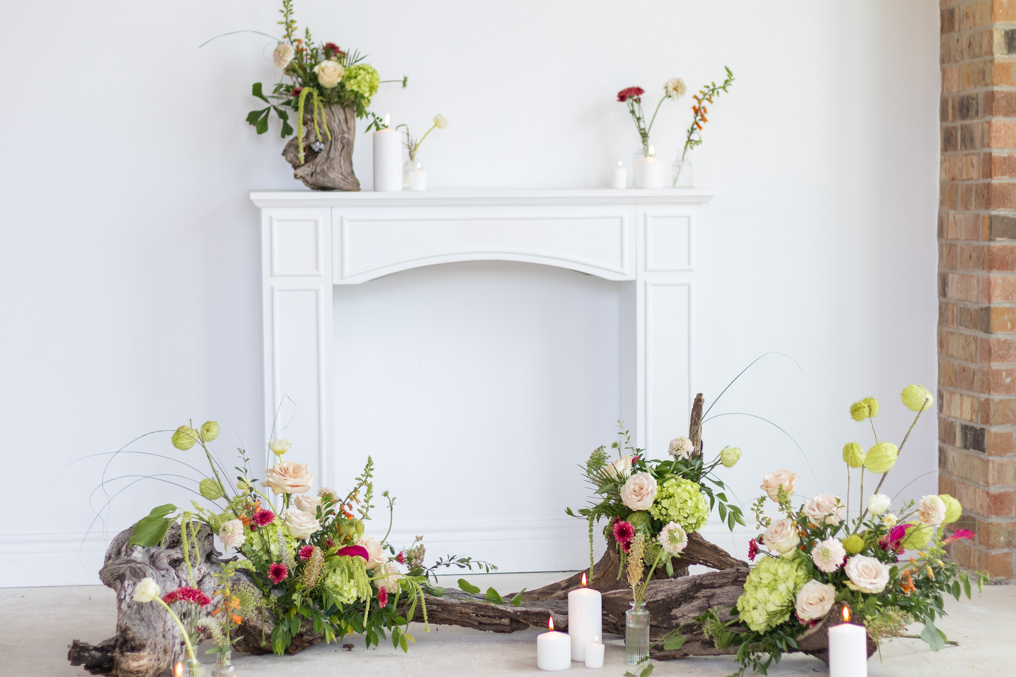 Mantel floral overview from Carter's brand shoot